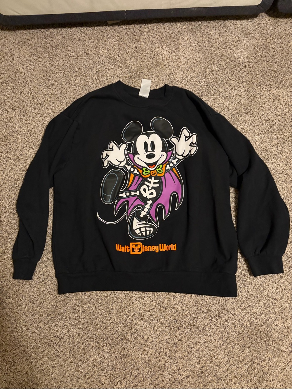 Disney Black Mickey Vampire Graphic Sweatshirt Unisex XL NWOT